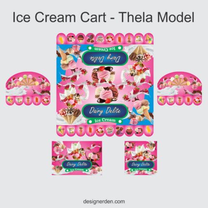Ice cream thela poster design. Dangler for ice cream.