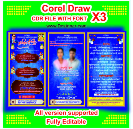 Ambedkar Shadi Card Design CDR File - Multicolor Ambedkar Wedding Invitation