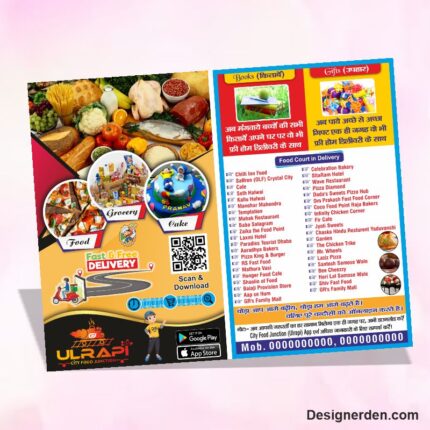 Food Delivery Pamphlet Design CDR File