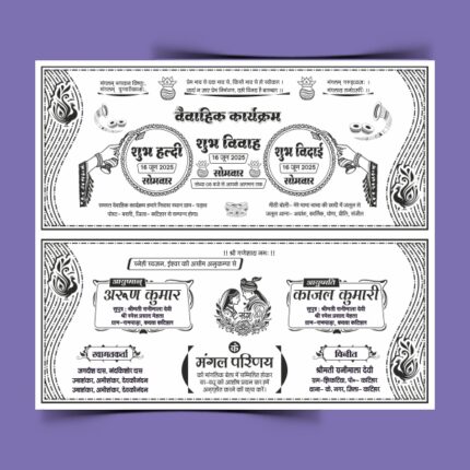 Shadi Card Invitation Design - Wedding Card Design in Hindi CDR File