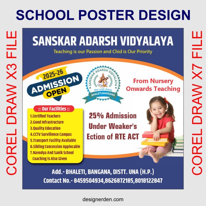 School Poster Design CDR File