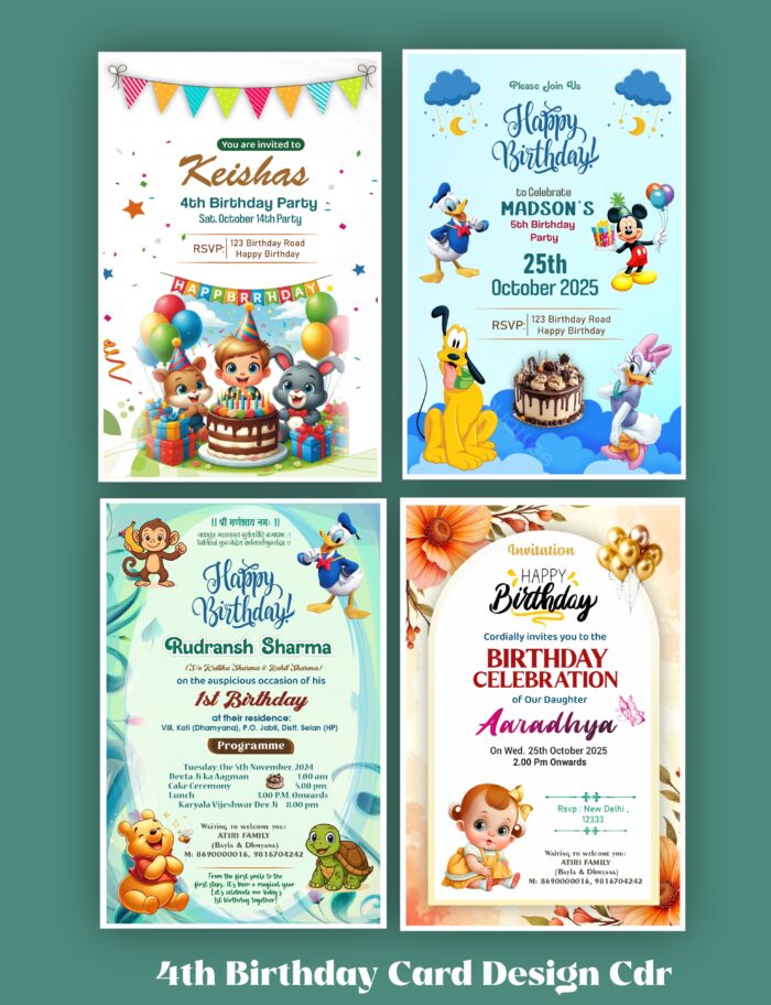 4 Birthday Card Design - Image 1